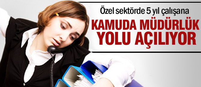 Özel sektörde 5 yıl çalışana kamuda müdürlük hakkı geliyor